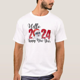 Gott nytt år 2024 Lycklig Santa Man T Shirt