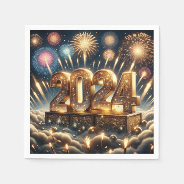 Gott nytt år 2024 Napkins Pappersservett (Framsidan)