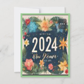 Gott nytt år 2024 Natur Firande Mosaic Inbjudningar