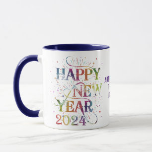 Gott nytt år 2024 Nyårsafton Vattenfärg Party Mugg