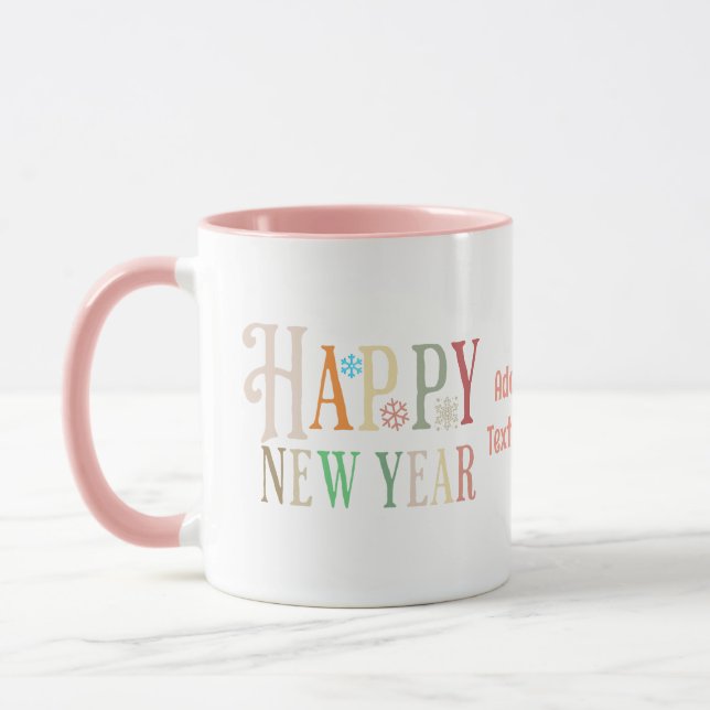 Gott nytt år 2024-Nyårsaftonens färgstarka Retro Mugg (Vänster)