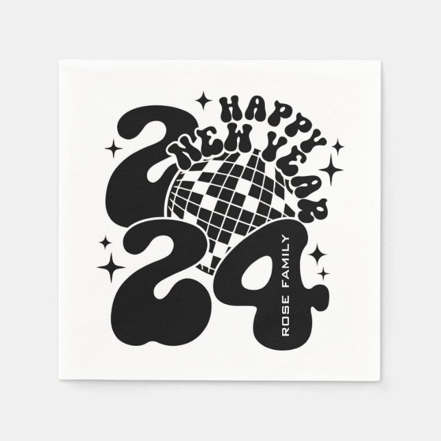 Gott nytt år 2024 pappersservett (Framsidan)