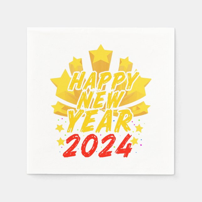 Gott nytt år 2024  pappersservett (Framsidan)
