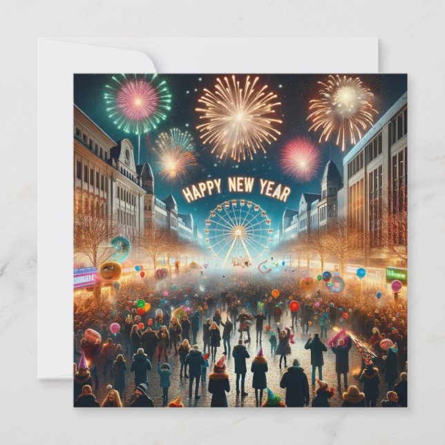 Gott nytt år 2024 platt kort (Framsida)