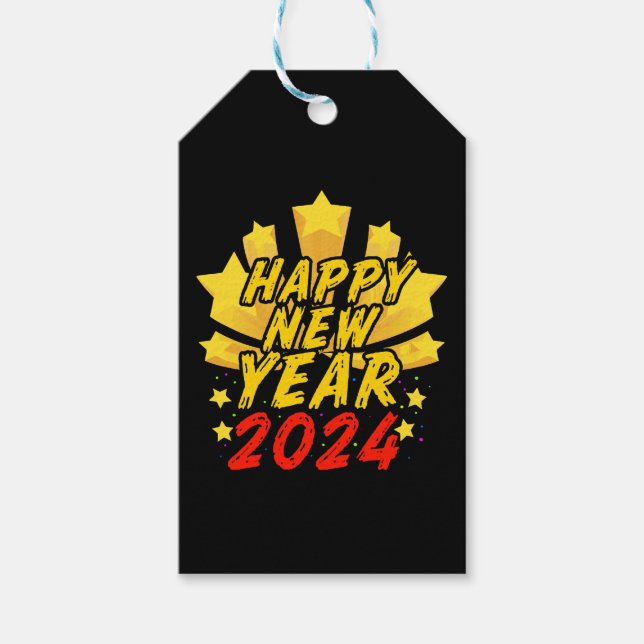 Gott nytt år 2024  presentetikett (Framsidan)