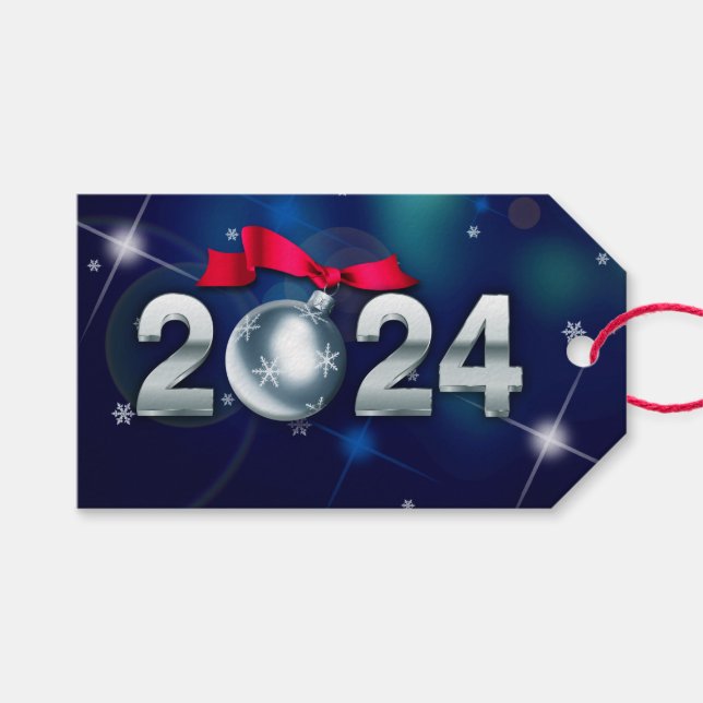 Gott nytt år 2024 presentetikett (Framsidan (Horisontell))