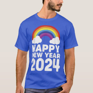 Gott nytt år 2024 Regnbågsklumpar Kinesiska Lunar T Shirt