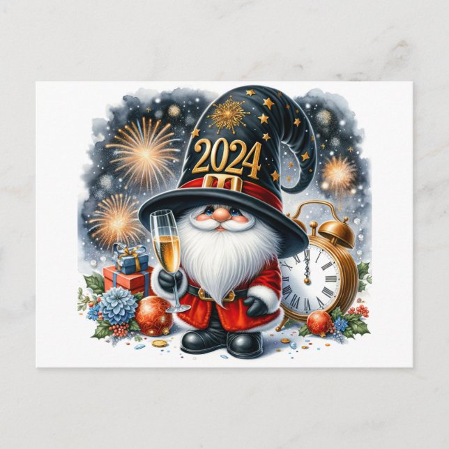 Gott nytt år 2024 vykort (Framsida)