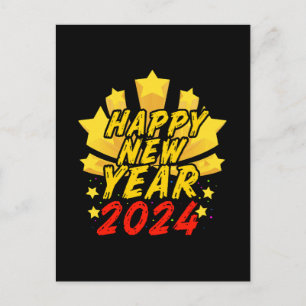 Gott nytt år 2024 vykort