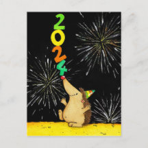 Gott nytt år 2024 vykort