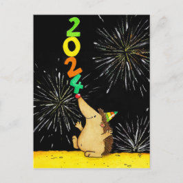 Gott nytt år 2024 vykort
