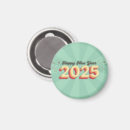 Gott nytt år 2025 3d-rottext magnet