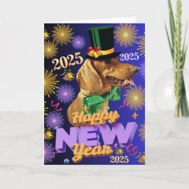 Gott nytt år 2025-årsjubileum för Hund Kort