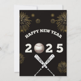 Gott nytt år 2025 baseboll Julkort