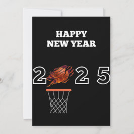 Gott nytt år 2025 basketboll Julkort