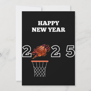 Gott nytt år 2025 basketboll Julkort