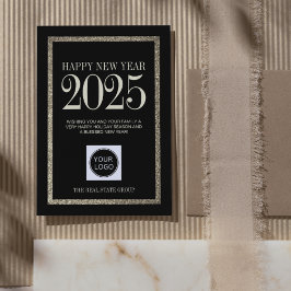 Gott nytt år 2025 Business Logotyp Simple Julkort