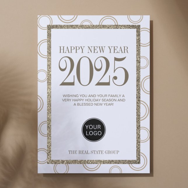 Gott nytt år 2025 Business Logotyp Simple Julkort (Skapare uppladdad)