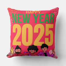 Gott nytt år 2025 Dekorativ kudde**