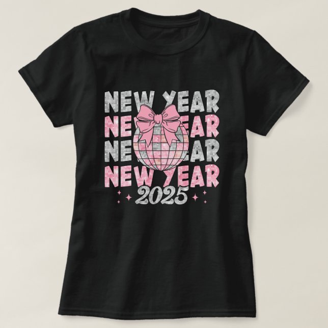Gott nytt år 2025 | Disco Boll nyår T-Shirt (Design framsida)
