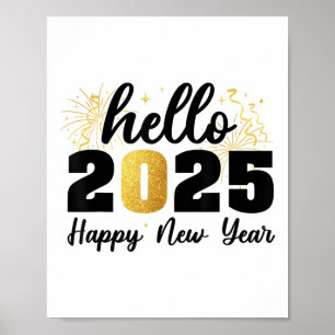 Gott nytt år 2025: Familj med Party-vänner 2025 Poster