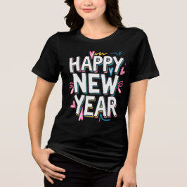 Gott nytt år 2025 Färggrafik T-shirt
