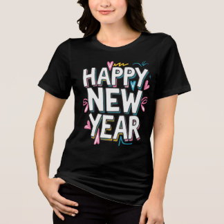 Gott nytt år 2025 Färggrafik T-shirt