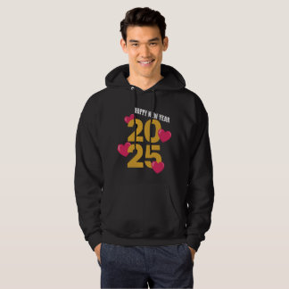 Gott nytt år 2025 - Festive Heart Design Hoodie