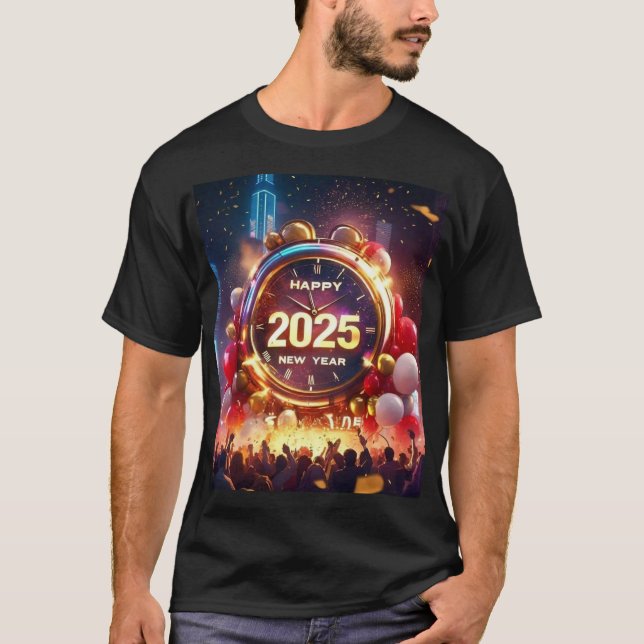 Gott nytt år 2025 Firande T Shirt (Framsida)