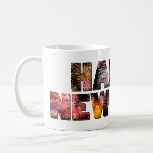 "Gott nytt år 2025 🎆 Fireworks Extravaganza!" Kaffemugg (Vänster)
