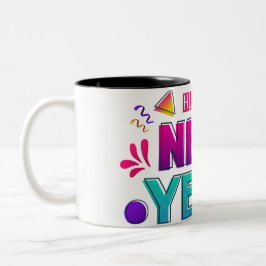 "Gott nytt år 2025 🎆 Fireworks Extravaganza!" Två-Tonad Mugg