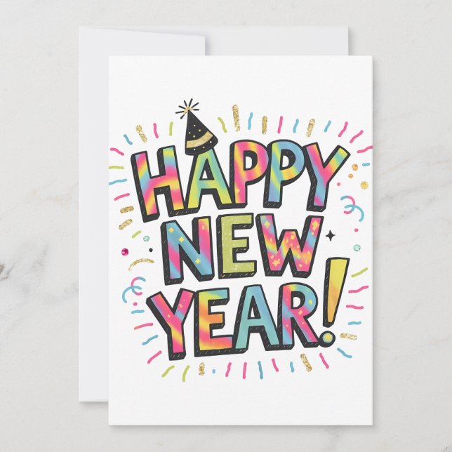 "Gott nytt år 2025 🎆 Fyrverkeri Extravaganza!" Julkort (Framsida)