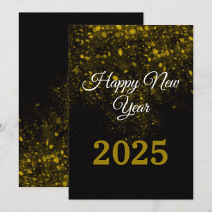 Gott nytt år 2025 Glitter gnistra Party Julkort