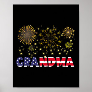 Gott nytt år 2025 Grandma American Flagga Family F Poster