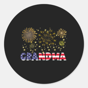 Gott nytt år 2025 Grandma American Flagga Family F Runt Klistermärke