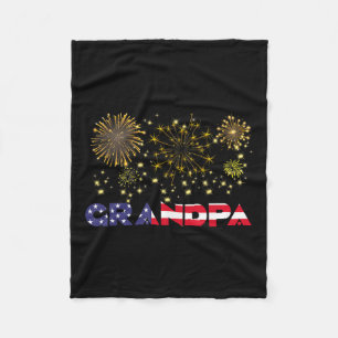 Gott nytt år 2025 Grandpa American Flagga Family F Fleecefilt