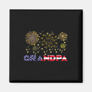Gott nytt år 2025 Grandpa American Flagga Family F Magnet