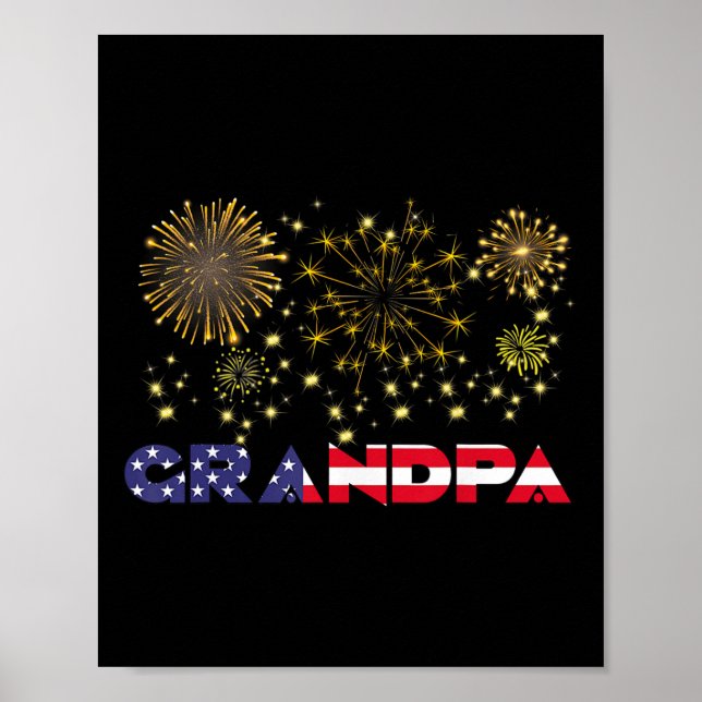 Gott nytt år 2025 Grandpa American Flagga Family F Poster (Framsidan)
