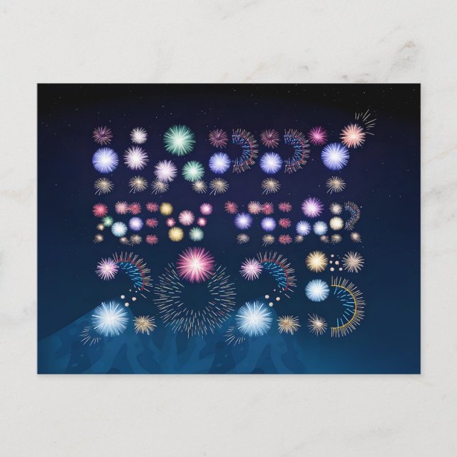 Gott nytt år 2025 helg vykort (Framsida)