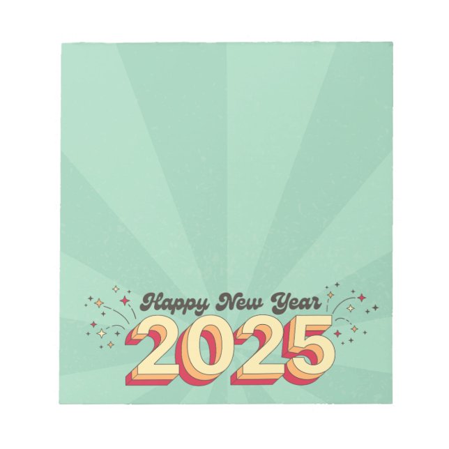 Gott nytt år 2025-helgdagars text för roligt anteckningsblock (Framsida)