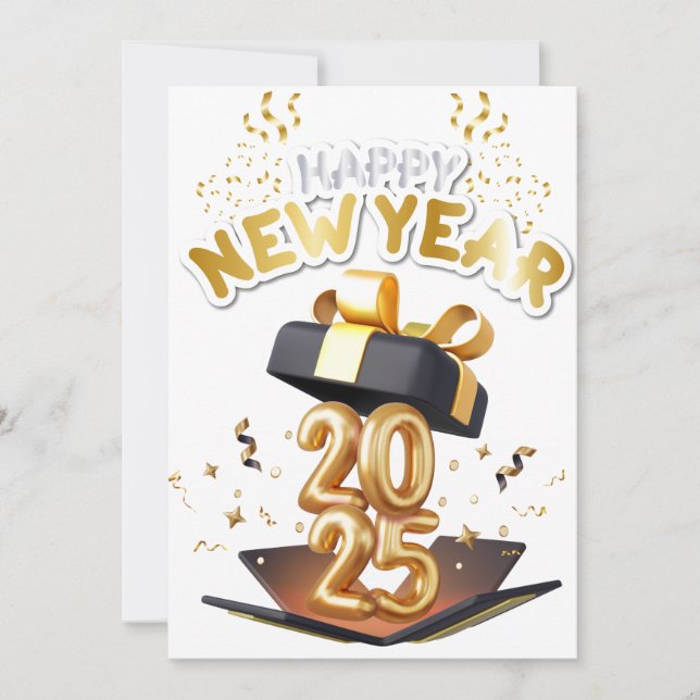 Gott nytt år 2025 julkort (Framsida)