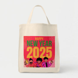 Gott nytt år 2025 Livsmedel Tote Bag Tygkasse