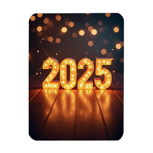 Gott nytt år 2025 magnet (Vertikal)