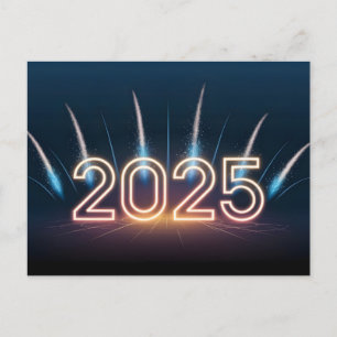 Gott nytt år 2025 med fyrverkerier helg vykort