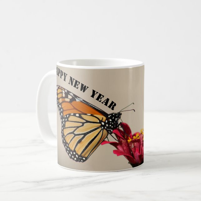 Gott nytt år 2025 Naturligt kärlek Kaffemugg (Framsida vänster)