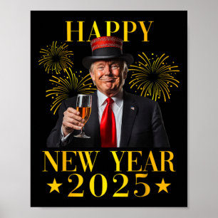 Gott nytt år 2025 Nyår Nya Ameri Poster