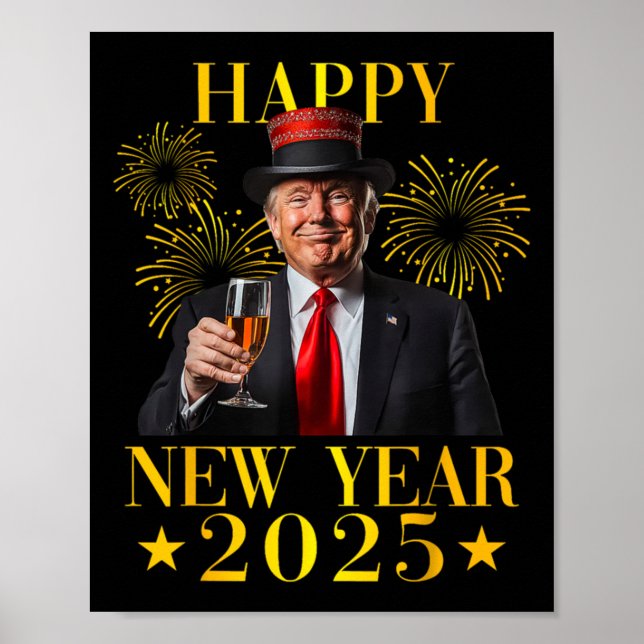 Gott nytt år 2025 Nyår Nya Ameri Poster (Framsidan)