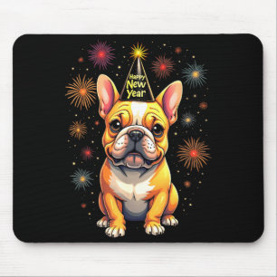Gott nytt år 2025 Nyårsafton Fyrverkeri Hund Rolig Musmatta