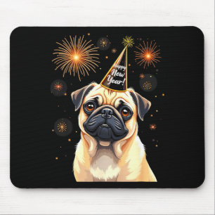 Gott Nytt År 2025 Nyårsafton Fyrverkeri Hund Rolig Musmatta