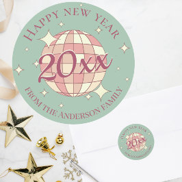 Gott nytt år 2025 pastellfärgade etiketter dekal